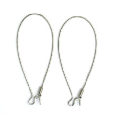 Stainless Steel Large Kidney Wire w coil - Rhodium
