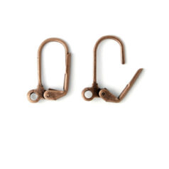 Earwire, 17.5mm Earwire Leverback - Antique Copper Plated Brass