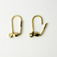 Earwire, 17.5mm Earwire Leverback - Gold Plated Brass