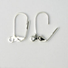 Earwire, 17.5mm Earwire Leverback - Silver Plated Brass