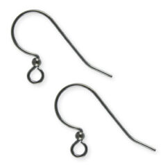 Earwire, Fish Hook with 2mm Ball and Open Loop 22gauge - Gunmetal Plated Brass