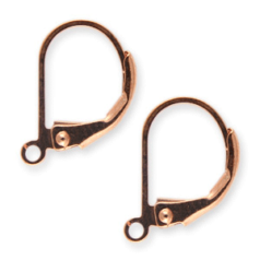 Earring Lever Back 14mm Open Loop - Copper