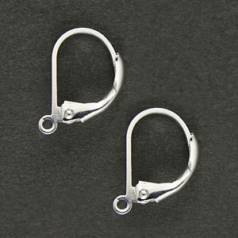 Earring Lever Back 14mm Open Loop - Silver