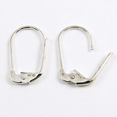 Earwire, 16mm Earwire Leverback - Silver Plated Brass