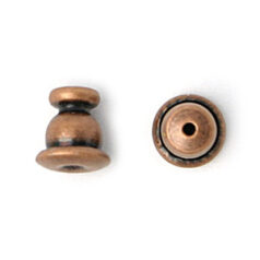 Earnut, 5.5x5mm Earnut Clutch Shape - Antique Copper Plated Brass