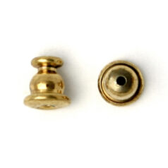 Earnut, 5.5x5mm Earnut Clutch Shape - Gold Plated Brass