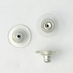 Earnut, Silver Plated 12x7mm Earnut with Brass and Plastic Comfort Clutch