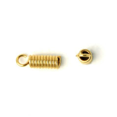 Clasp, 10x3mm Cord Coil Clasp with 2mm inside diameter with Loop -24K Gold Plated