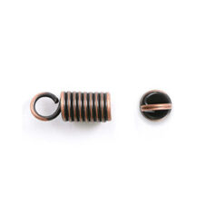 Clasp, 11x4mm Cord Coil Clasp with 3mm inside diameter with Loop - Antique Copper