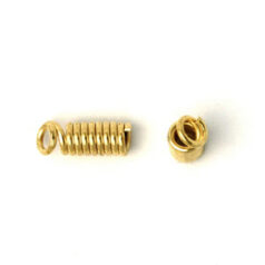 Clasp, 11x4mm Cord Coil Clasp with 3mm inside diameter with Loop - 24K Gold Plated