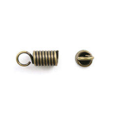 Clasp, 11x4mm Cord Coil Clasp with 3mm inside diameter with Loop - Antique Bronze