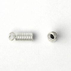 Clasp, 11x4mm Cord Coil Clasp with 3mm inside diameter with Loop - Silver