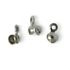 Clamshell Bead Tip with Closed Loop 7×3.5mm – Gunmetal Plated Brass