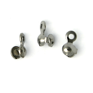 Clamshell Bead Tip with Closed Loop 7×3.5mm – Gunmetal Plated Brass