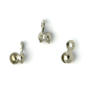 Clamshell Bead Tip with Closed Loop 7×3.5mm – Nickel Plated Brass