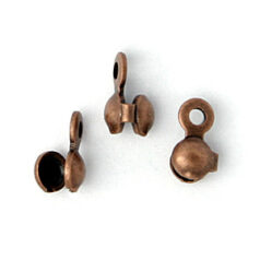 Clamshell Bead Tip with Closed Loop 7×3.5mm– Antique Copper Plated Brass