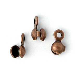Clamshell Bead Tip with Closed Loop 7×3.5mm– Antique Copper Plated Brass