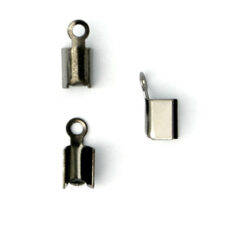 End Crimp, 8x3.5mm Cord End Crimp with 3mm inside diameter and Closed Loop - Gunmetal Plated Brass