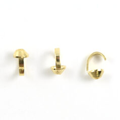 Bead Tip, 5x3mm Small Cup Bead Tip with Hole - Gold Plated Brass
