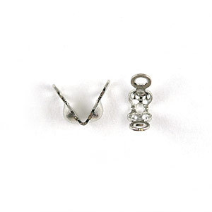 Bead Tip, 5.5×2.5mm Clamshell Bead Tip with Double Loop – Nickel  Plated Brass