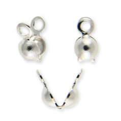 Bead Tip, 7x3.5mm Clamshell Bead Tip with 2 Closed Loop (Double Loop) - Nickel Plated Brass