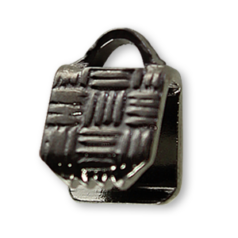 Crimp End, 6mm length 6.5mm width Crimp End with Weave Pattern - Gunmetal Plated Metal