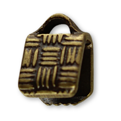 Crimp End, 6mm length 6.5mm width Crimp End with Weave Pattern - Antique Bronze Plated Metal