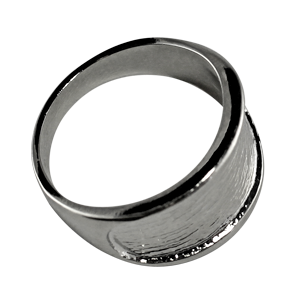 Ring,  Size 7 Finger Ring Base Metal - Rhodium Plated