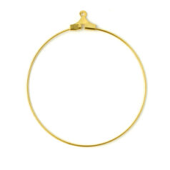 Earring Hoops, Earring beading hoops with 40mm hoop - Gold Plated