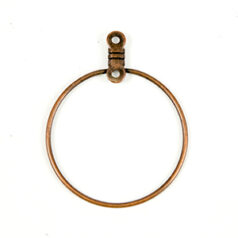 Earring Hoops, Earring Hoop 25mm with Clip with 2 holes - Antique Copper