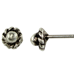 Headpin, 21 Gauge, Antique Silver Zinc Based Alloy, Length 2 inch with 4mm Pyramid Bead