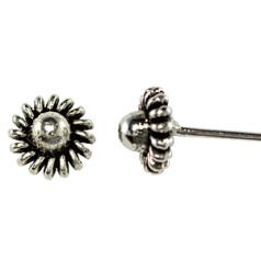 Headpin silver plated brass, 1 inch, 22 gauge