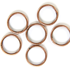 Jump Ring, 8mm Jump Ring Closed (1.0mm/18ga. wire) - Antique Copper Plated Brass