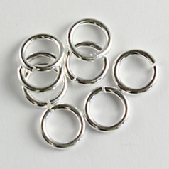 Jump Ring, 7mm Jump Ring Open in 16 Gauge -  Rhodium Plated Brass