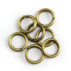 Jump Ring, 7mm Jump Ring Open in 16 Gauge -  Antique Bronze Plated Brass