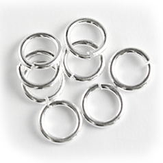 Jump Ring, 8mm Jump Ring in 16 Gauge - Silver Plated Brass