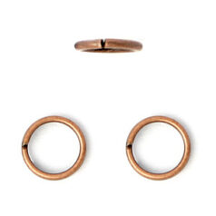 Jump Ring, 6mm Jump Ring Open in 20 Gauge - Antique Copper Plated Brass
