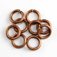 Jump Ring, 6mm Jump Ring Open in 16 Gauge - Antique Copper Plated Brass