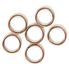 Jump Ring, 6mm Jump Ring Closed (1.0mm/18ga. wire) - Antique Copper Plated Brass
