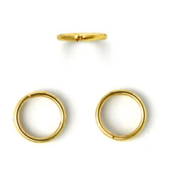 Jump Ring, 6mm Jump Ring Open in 20 Gauge - Gold Plated Brass