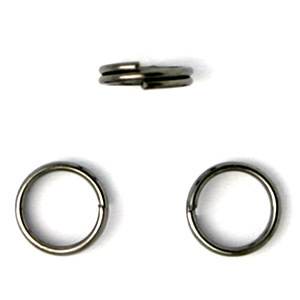 Split Ring, 8mm Split Ring in Gunmetal Plated Stainless Steel