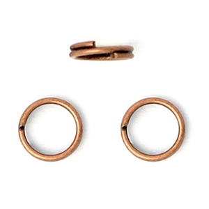 Split Ring, 8mm Split Ring in Antique Copper Plated Stainless Steel