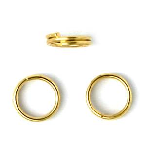 Split Ring, 8mm Split Ring in Gold Plated Stainless Steel