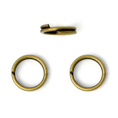 Split Ring, 8mm Split Ring in Antique Bronze Plated Stainless Steel