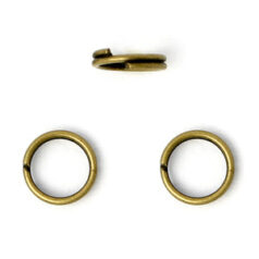 Split Ring, 6mm Split Ring in Antique Bronze Plated Stainless Steel