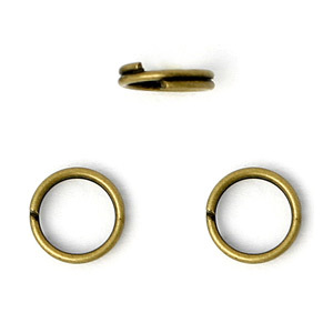Split Ring, 6mm Split Ring in Antique Bronze Plated Stainless Steel