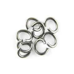 Jump Ring, 2x4mm Jump Ring Oval Open - Gunmetal Plated Brass