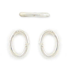 Jump Ring, 2x4mm Jump Ring Oval Open - Silver Plated Brass