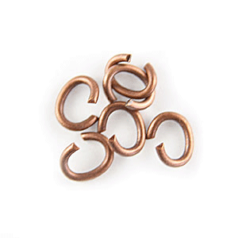Jump Ring, 4x6mm Jump Ring Oval Open - Antique Copper Plated Brass