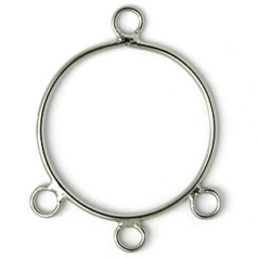Earring, 24mm Earring Round Shape with three Loops and one on the top – Nickel Plated Stainless Steel